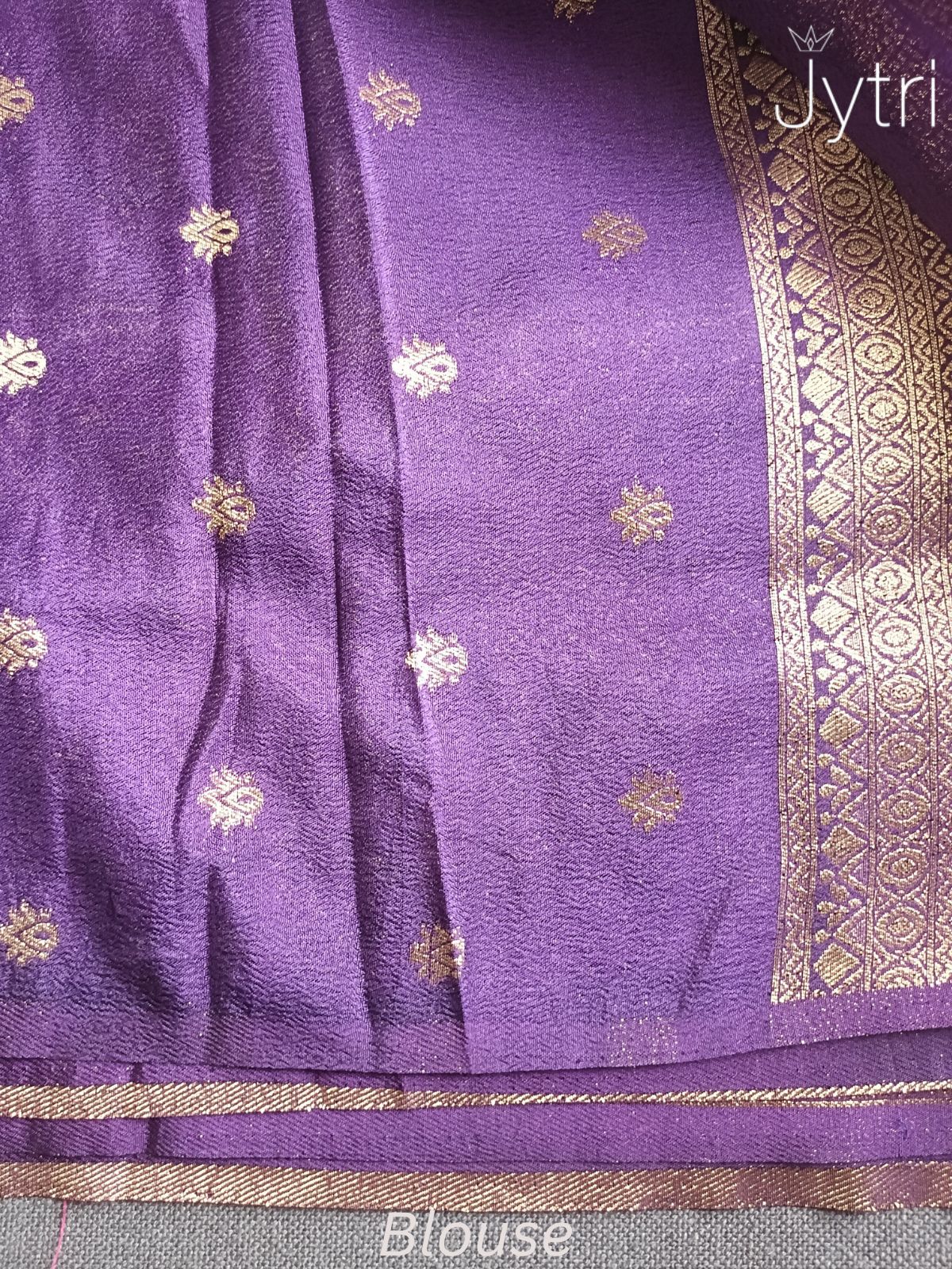 Olive Green Saree with Zari Work