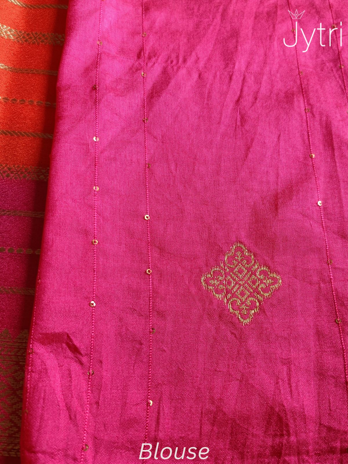 Orange and Pink Crepe Georgette Saree