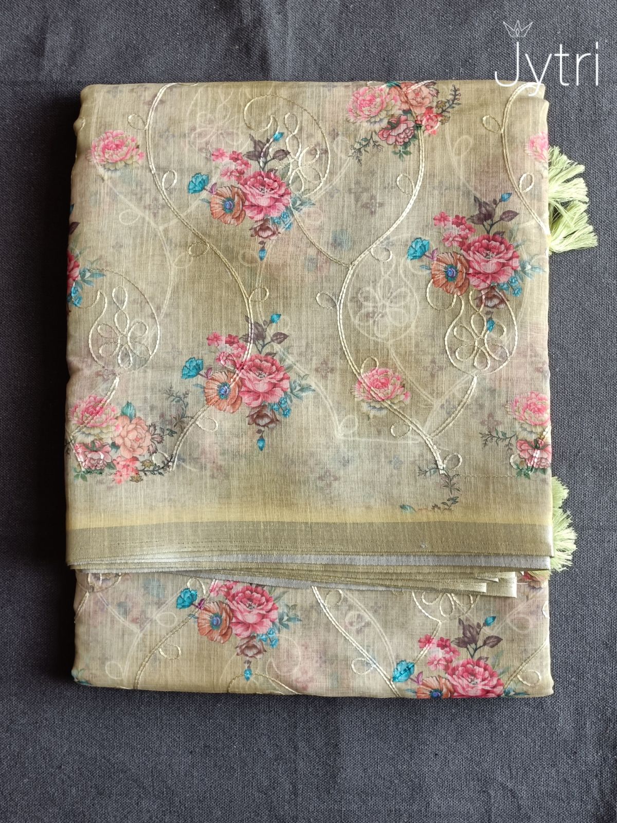Pastel Yellow Silver Zari Border Linen Cotton Saree