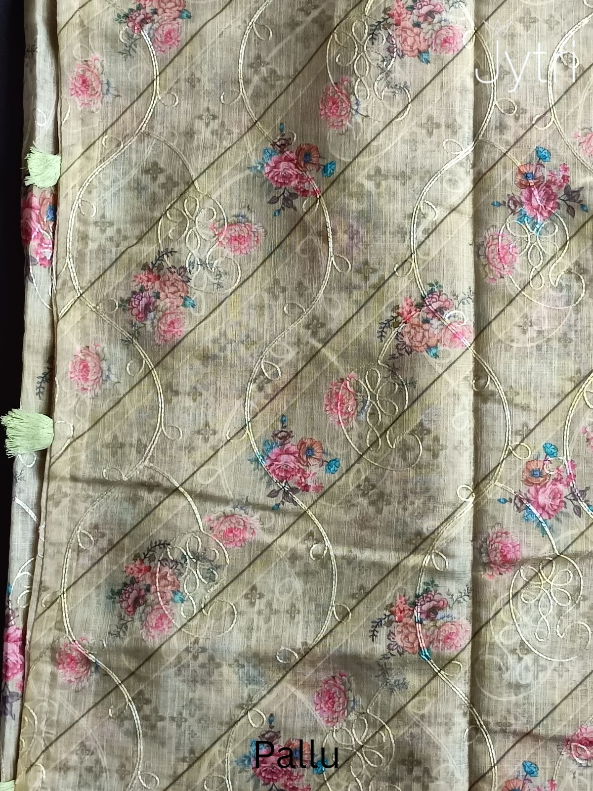 Pastel Yellow Silver Zari Border Linen Cotton Saree