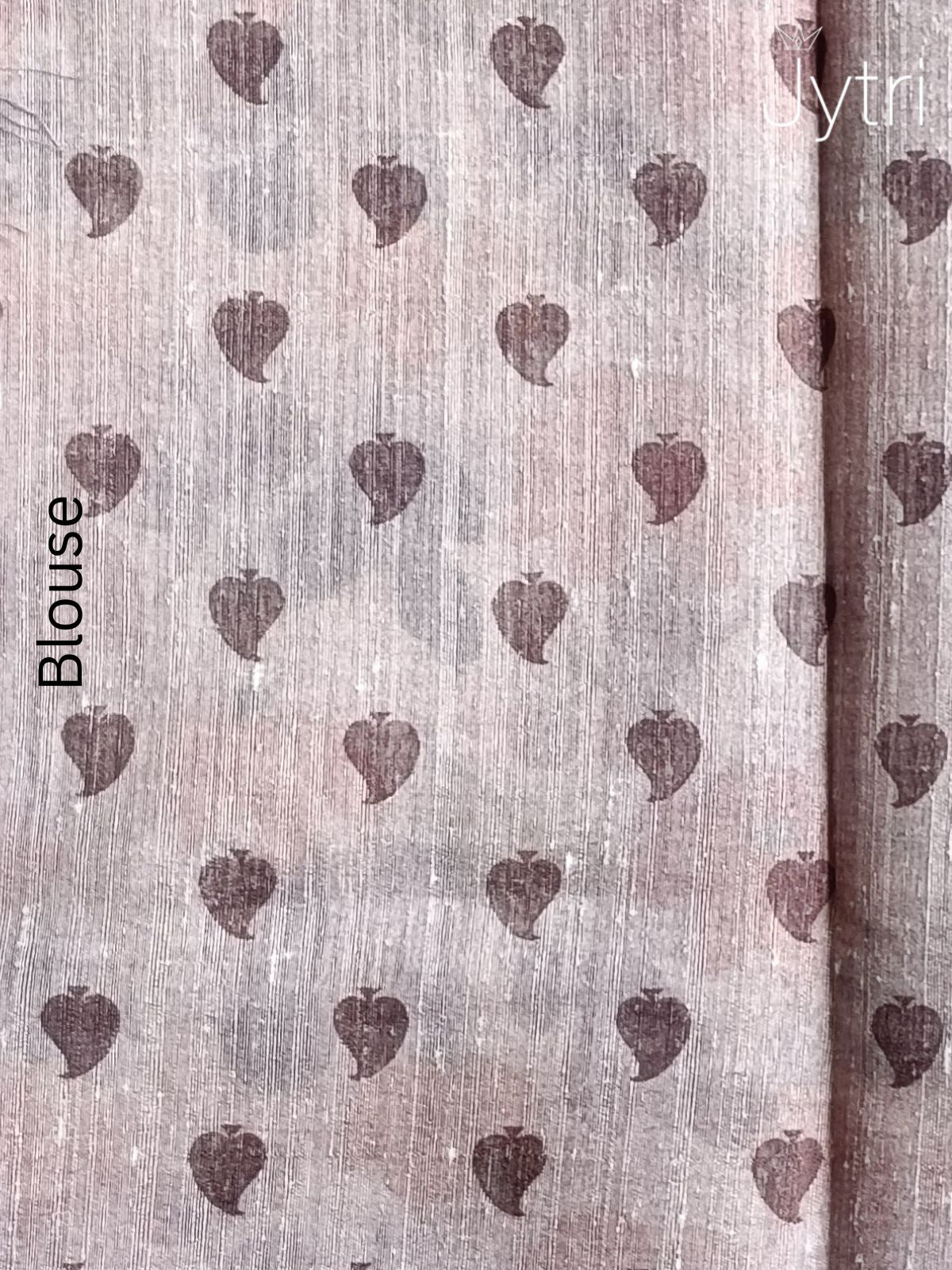 Off White Jute Cotton Saree with Lavender Tassels