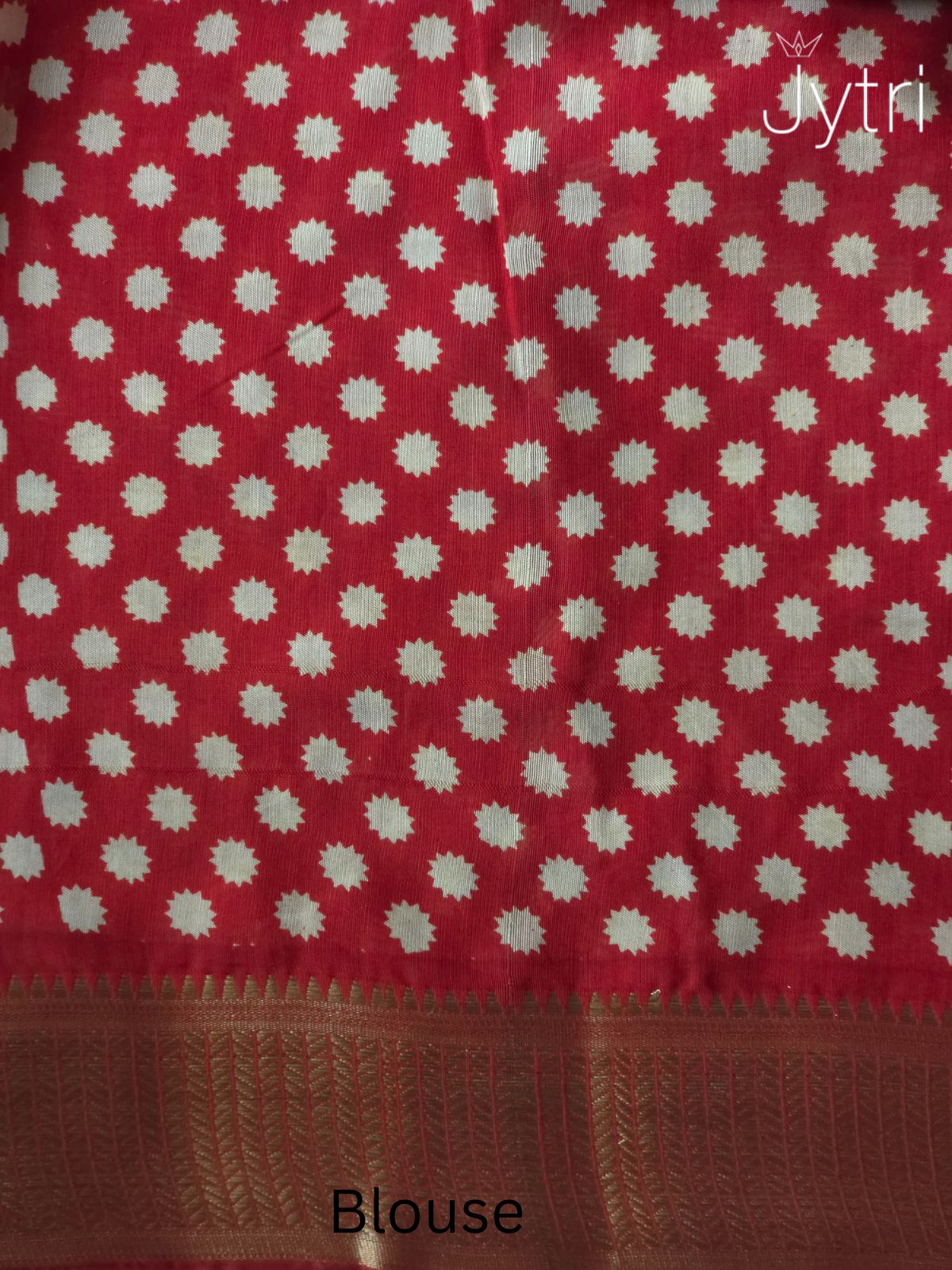 Black Ikat Print Saree Red Contrast Blouse
