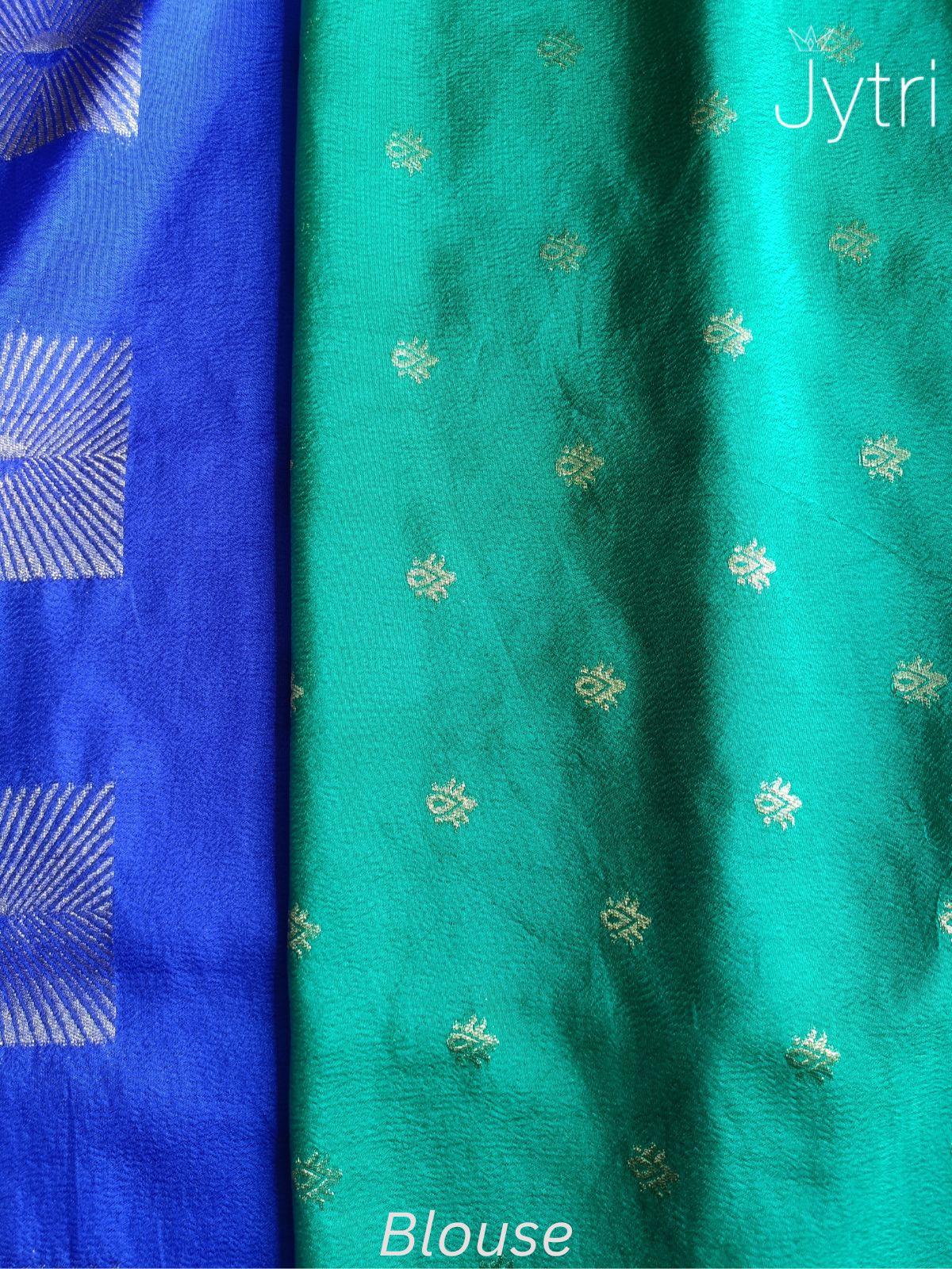 Blue Georgette Saree with Green Blouse