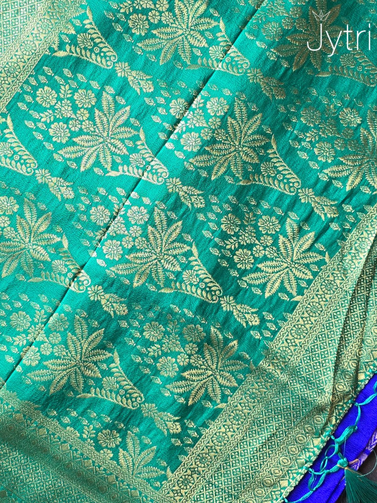Blue Georgette saree with Zari Work
