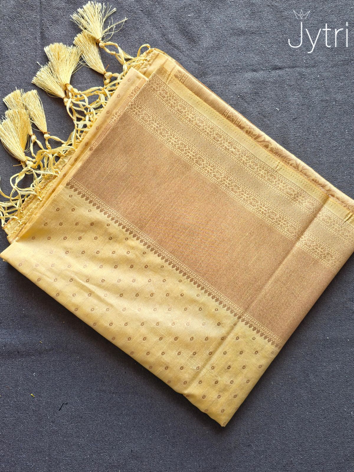 Cream Saree with Butta Design