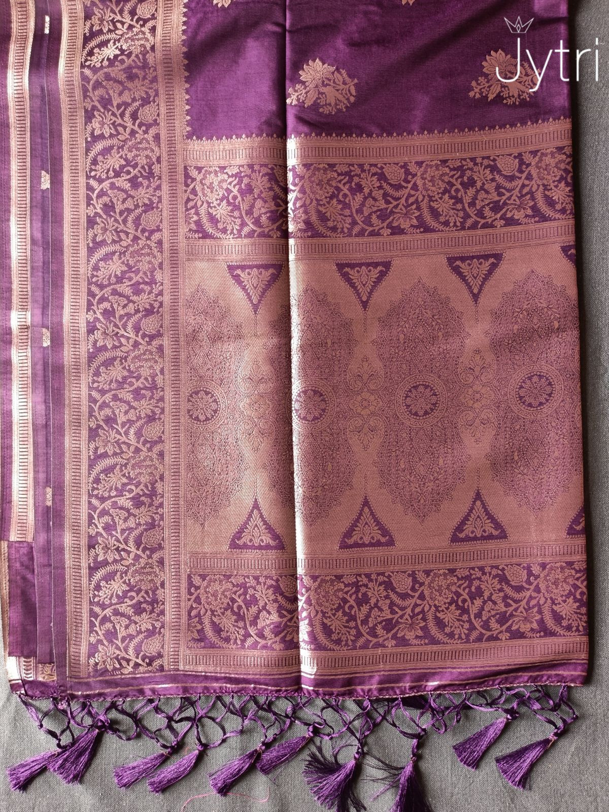 Deep Plum Saree with Zari Work