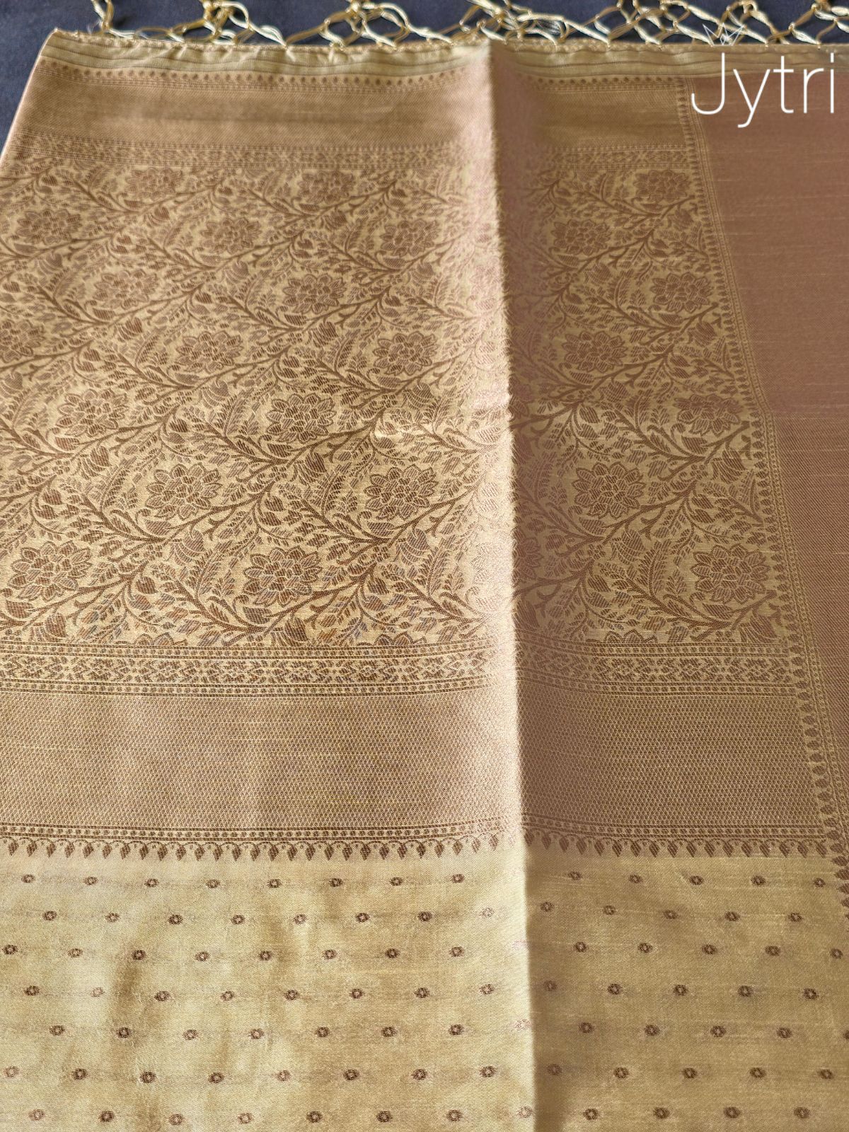 Festive Cream Raw Silk Saree