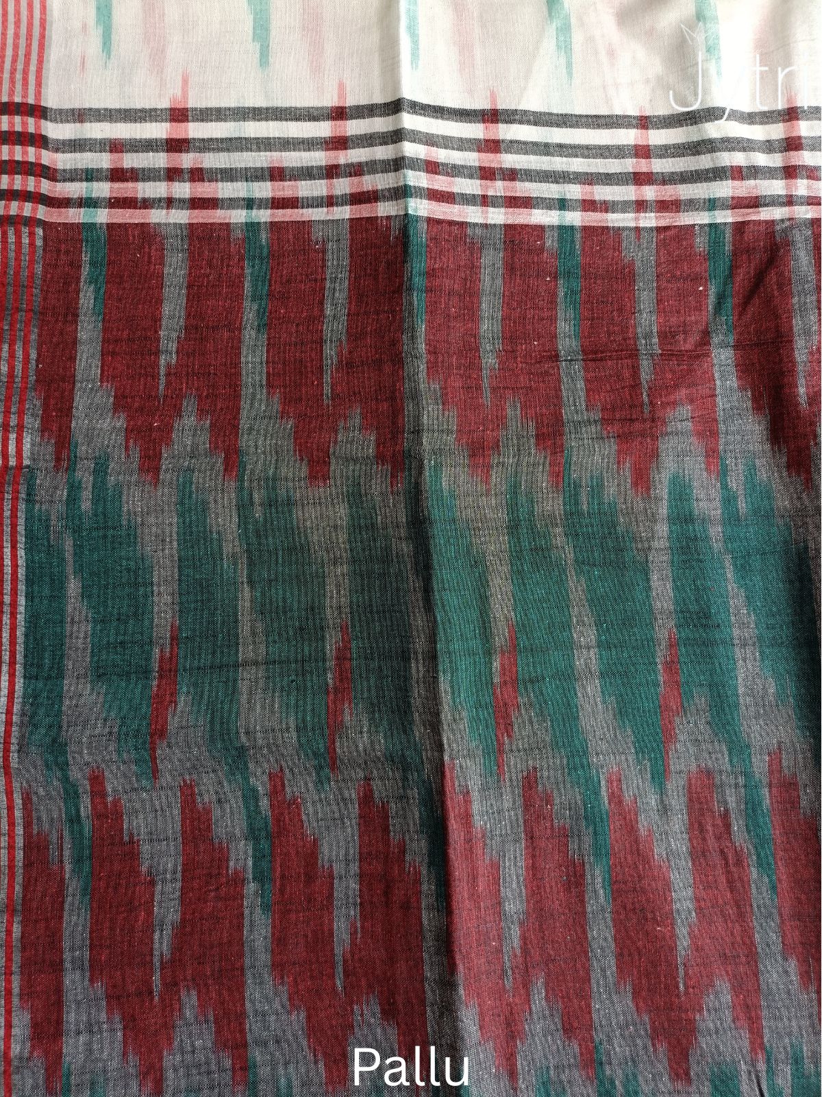Off White Ikkat Saree