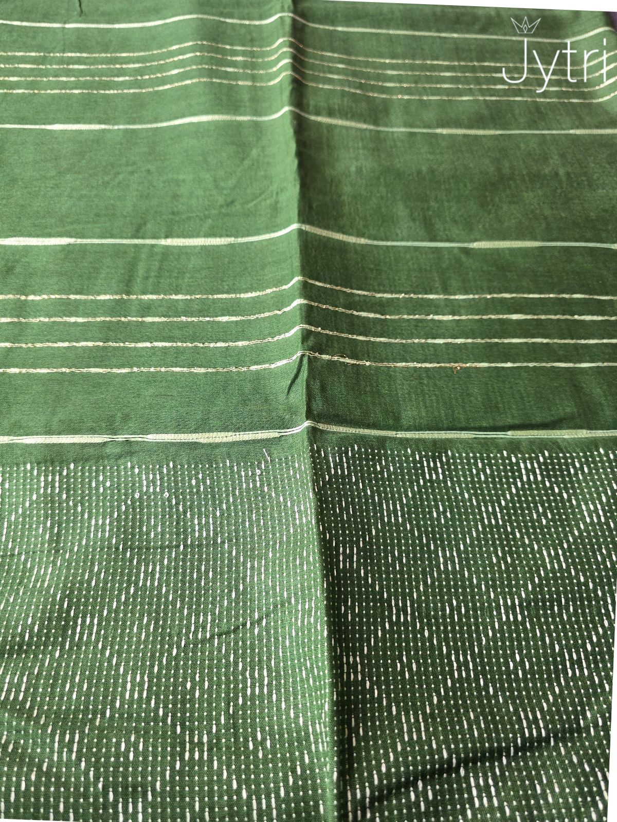 Olive Green Bhagalpuri Saree