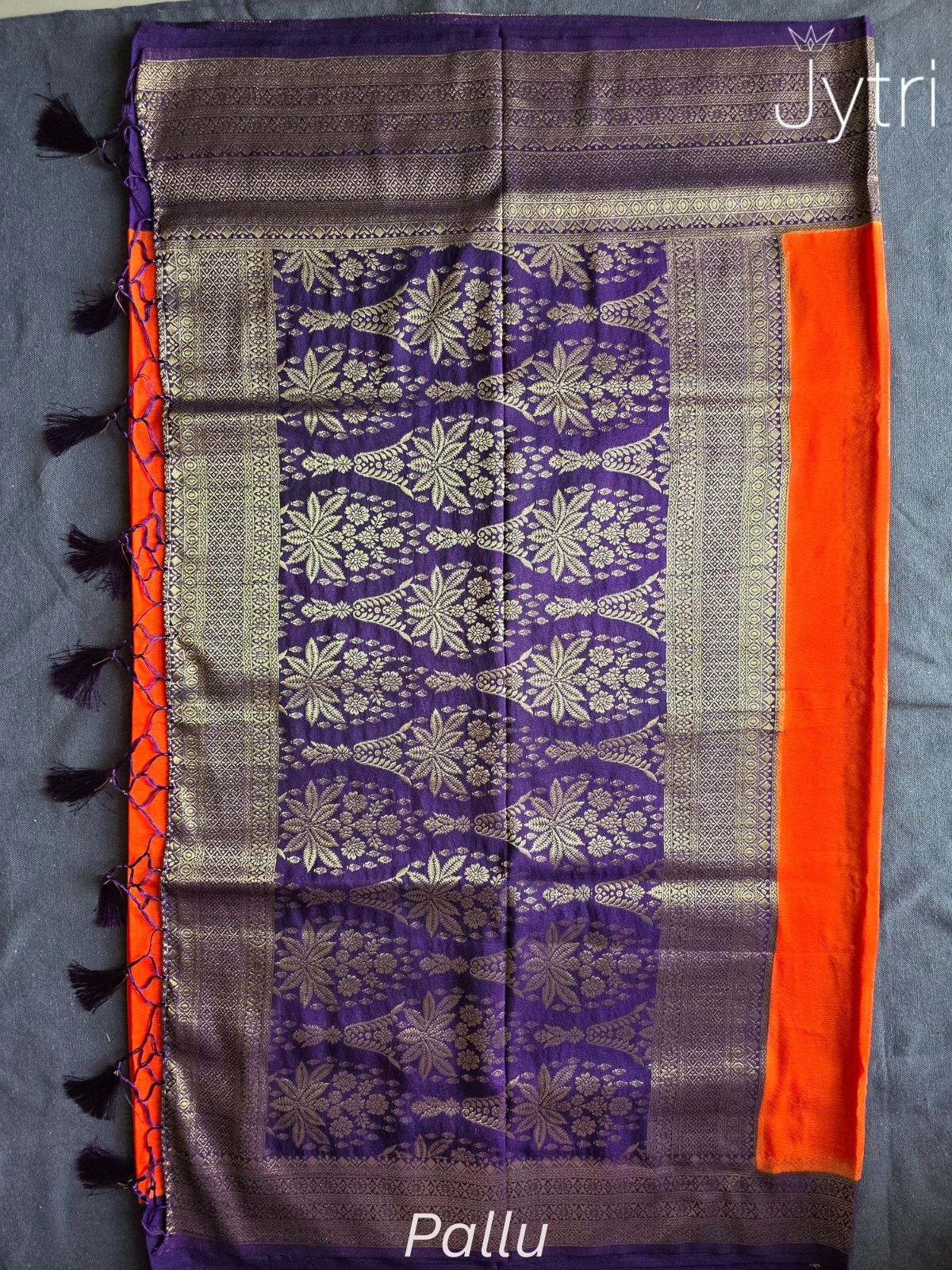Orange Georgette Saree with Zari Work