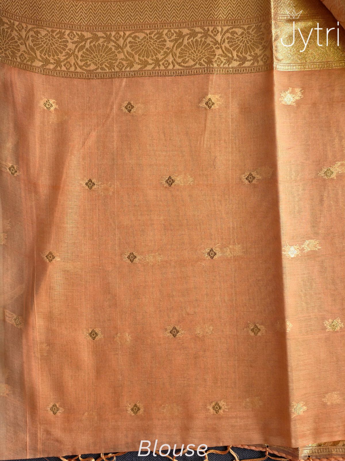 Peach Tissue Silk Blouse Piece