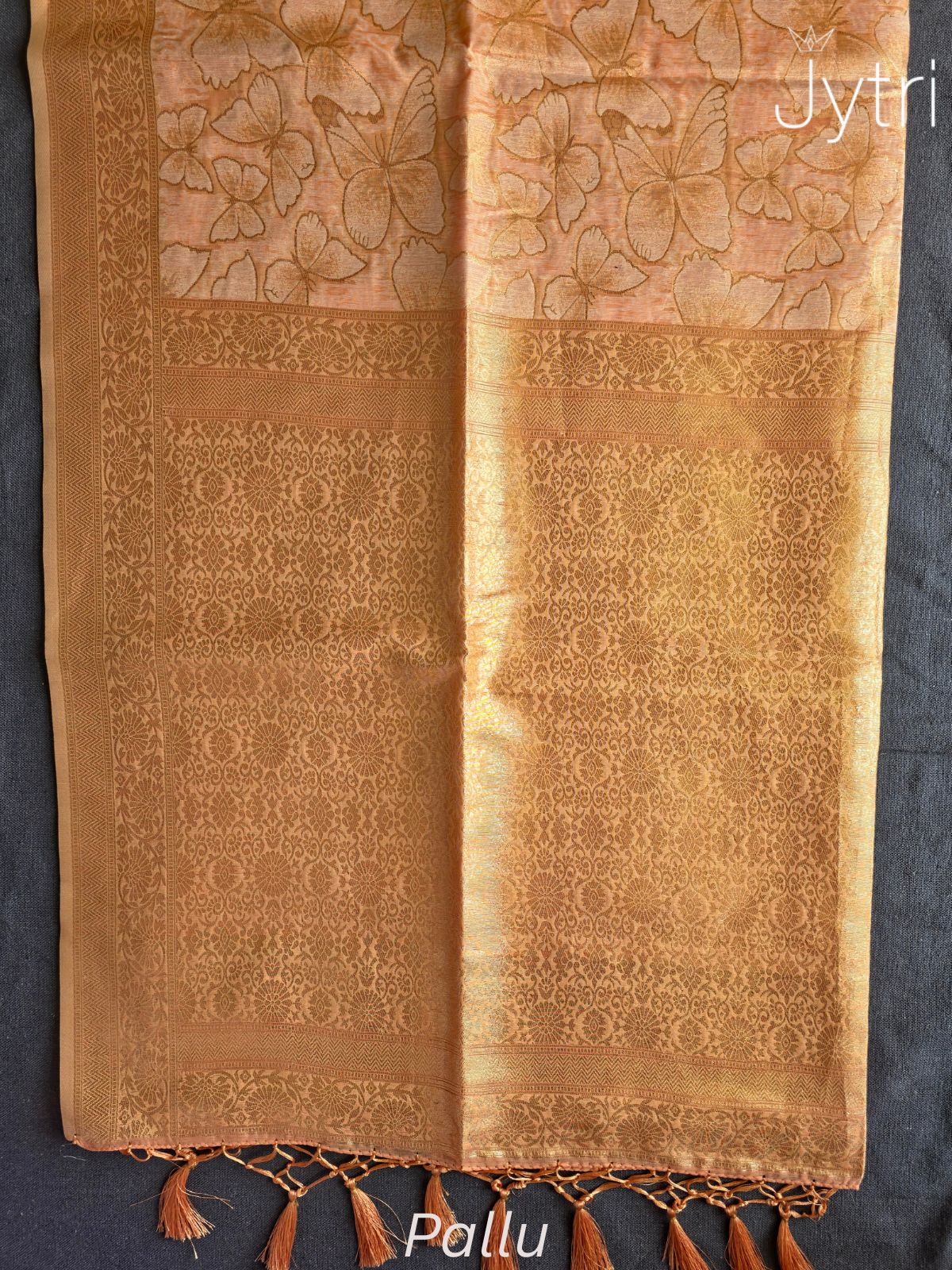 Peach Tissue Silk Saree