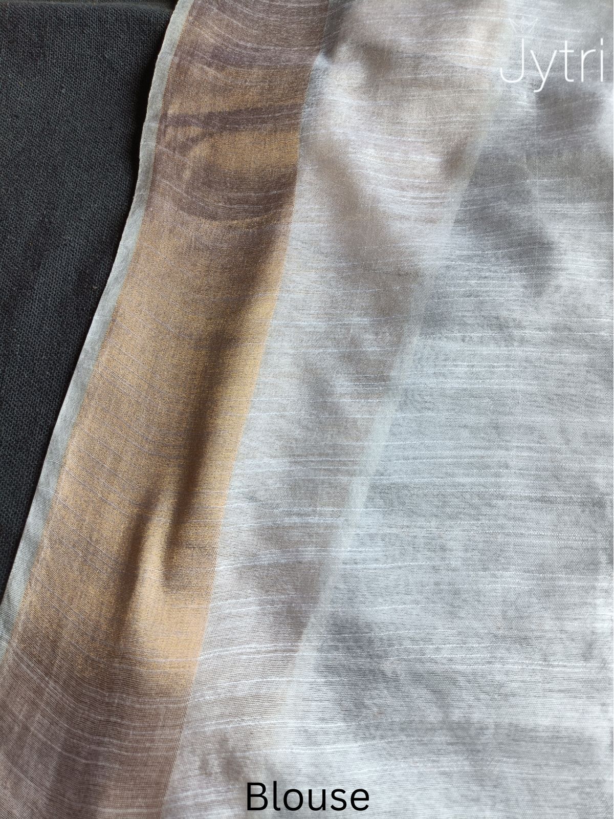 Plain Off White Blouse with Gold Border
