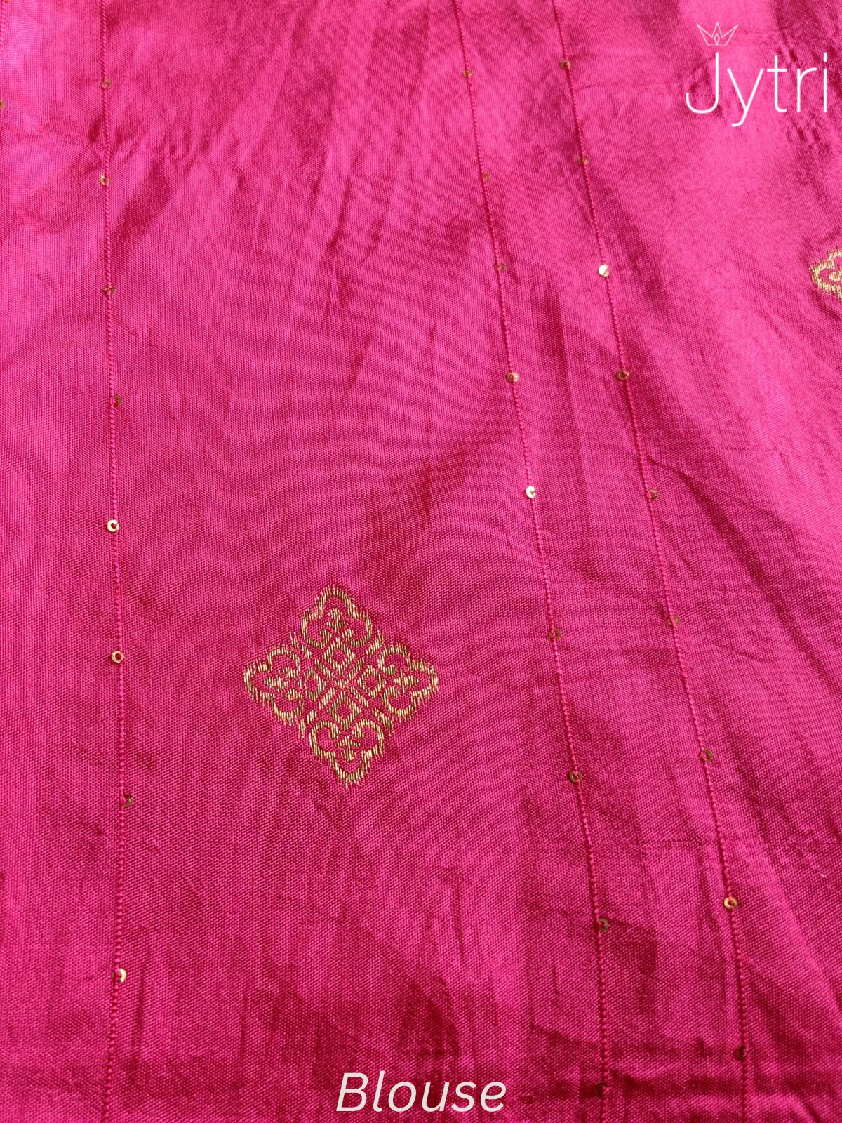 Purple Saree with Pink Blouse Piece
