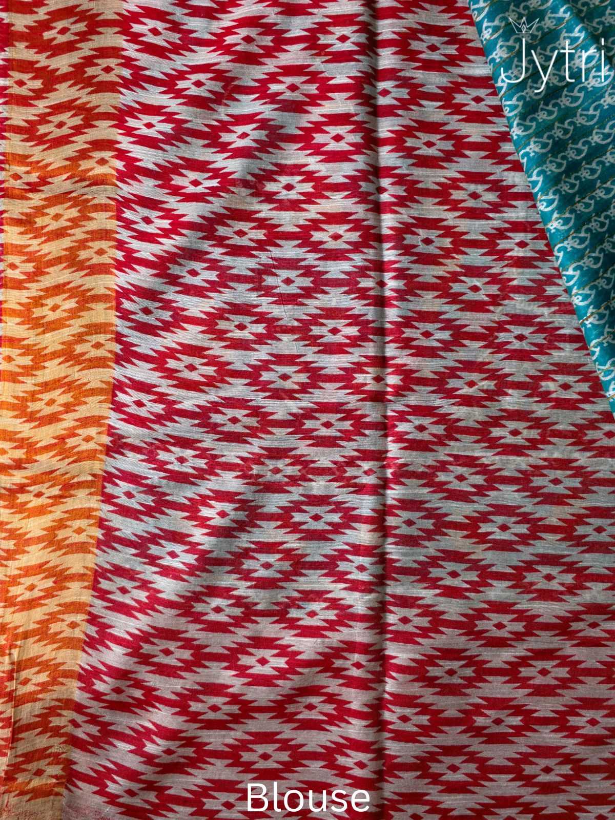 Red Printed Blouse Piece