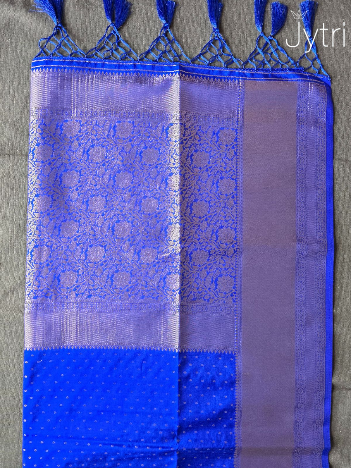 Royal Blue Raw Silk Festive Saree