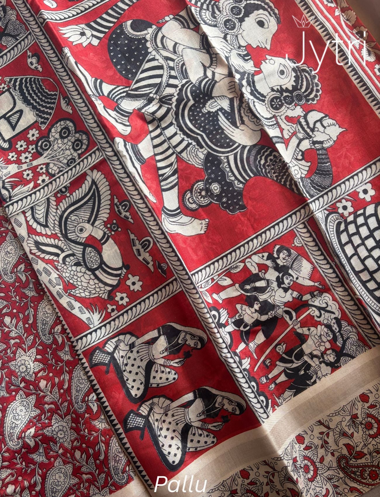 Art Print Saree Black