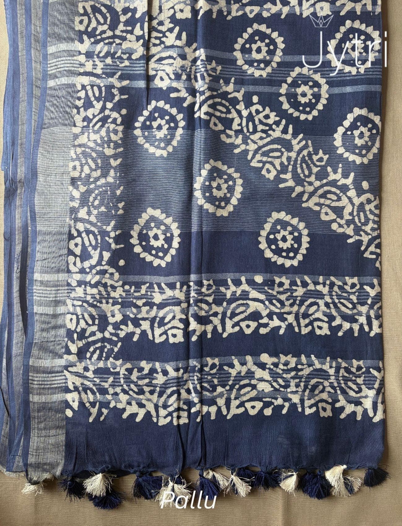 Batik Print Saree Ebony Blue
