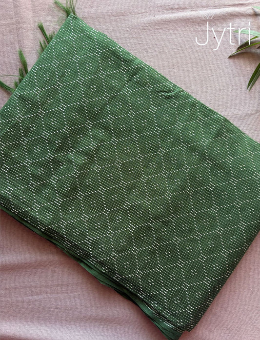 Bhagalpuri Saree Olive Green