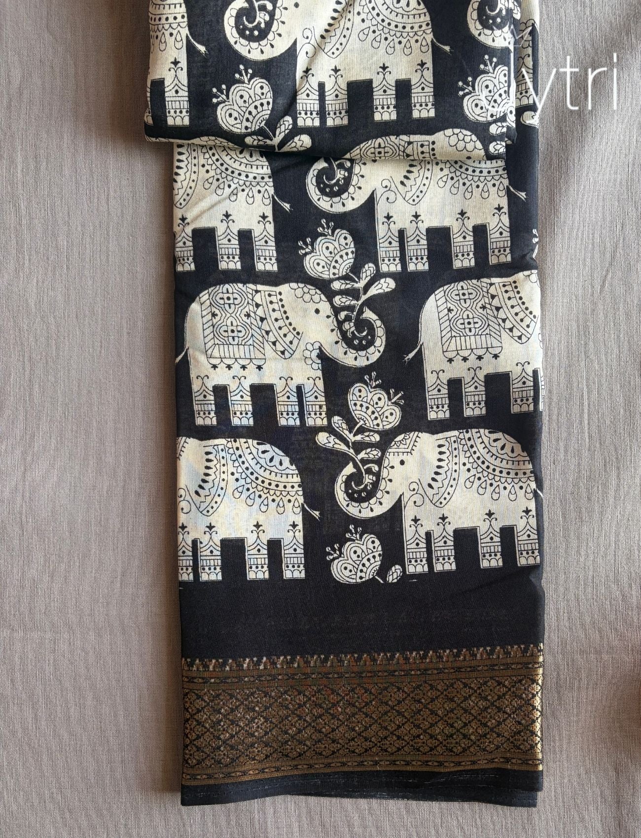 Black and White Saree