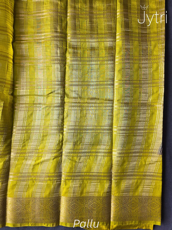 Black and Yellow Crepe Georgette Saree