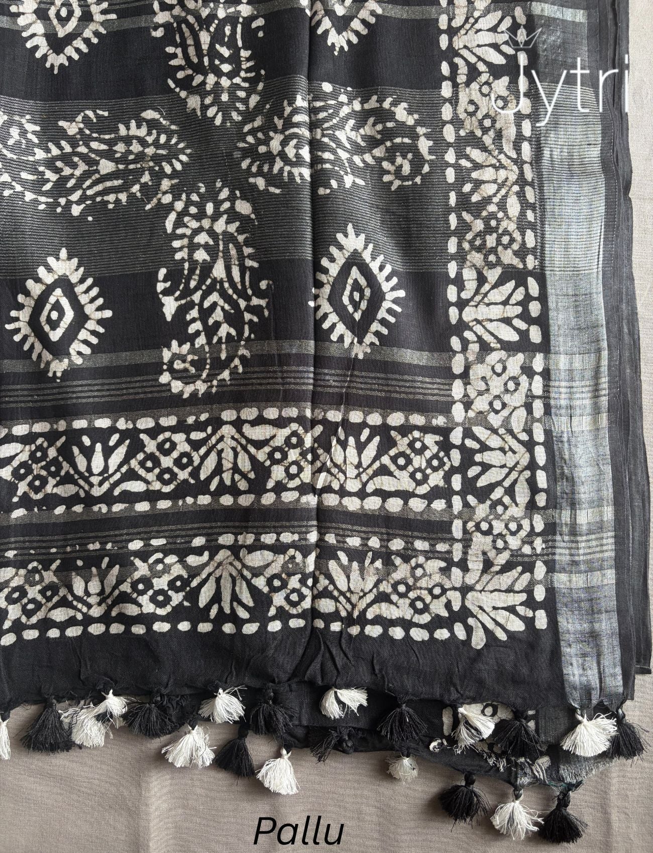 Black Saree with Tassels