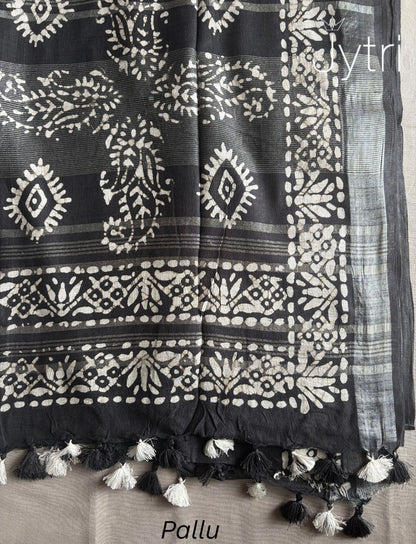 Black Saree with Tassels