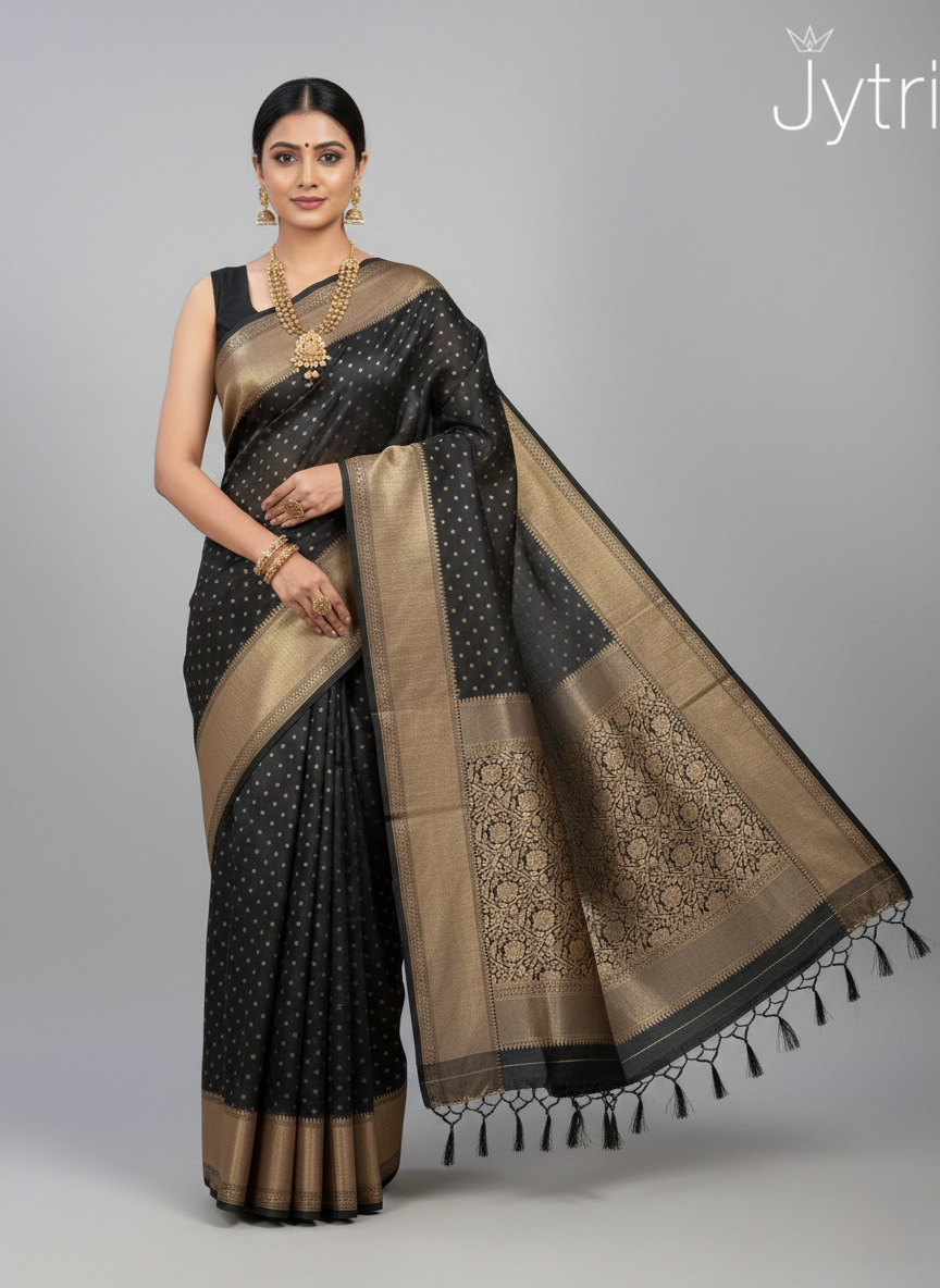 Black Saree with Thousand Butta Work