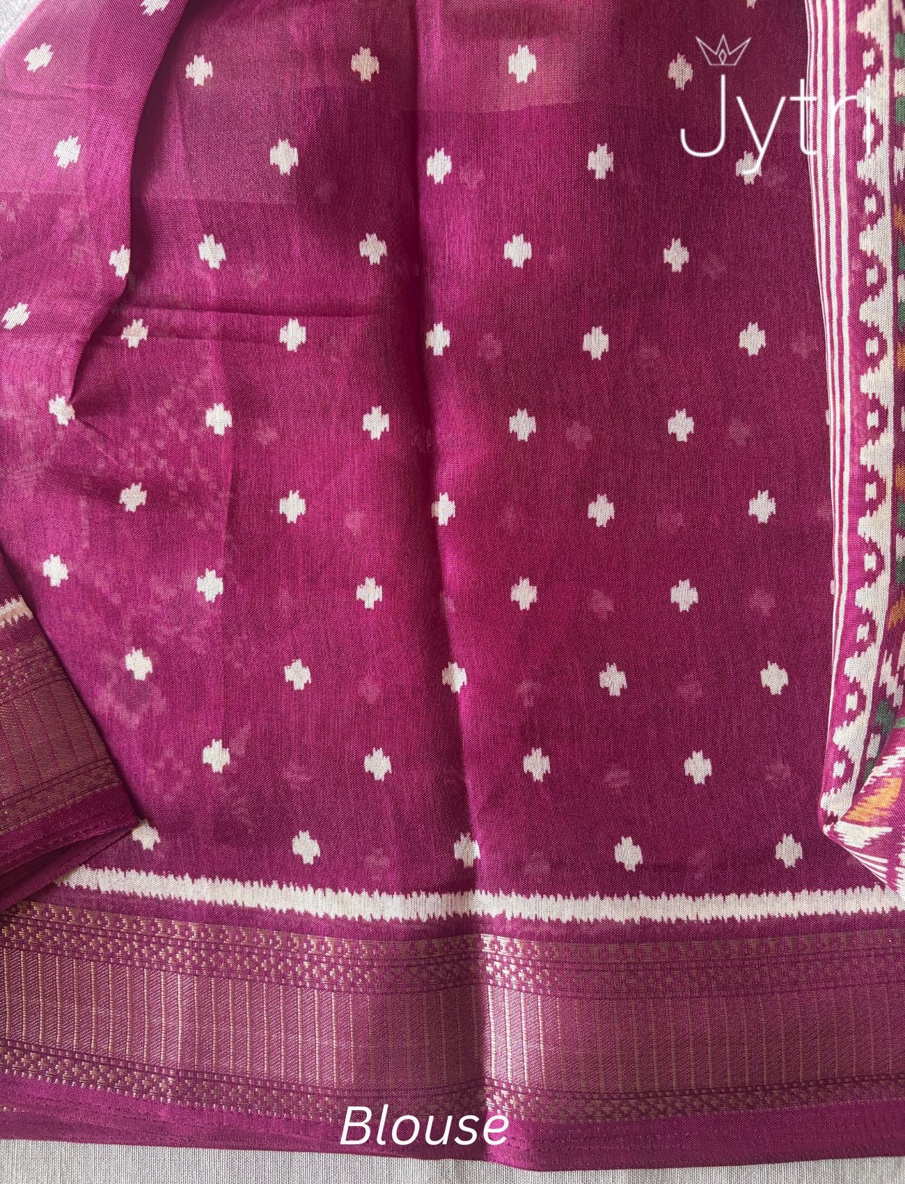 Dark Berry Pink Saree with Blouse Piece