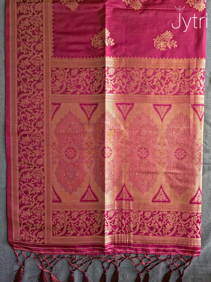 Dark Maroon Crepe Silk Saree