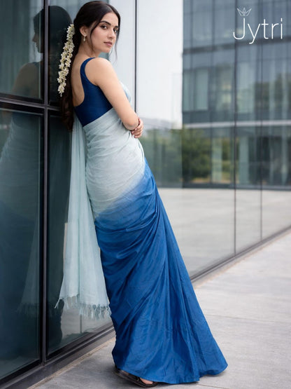 Dual Tone Blue Saree