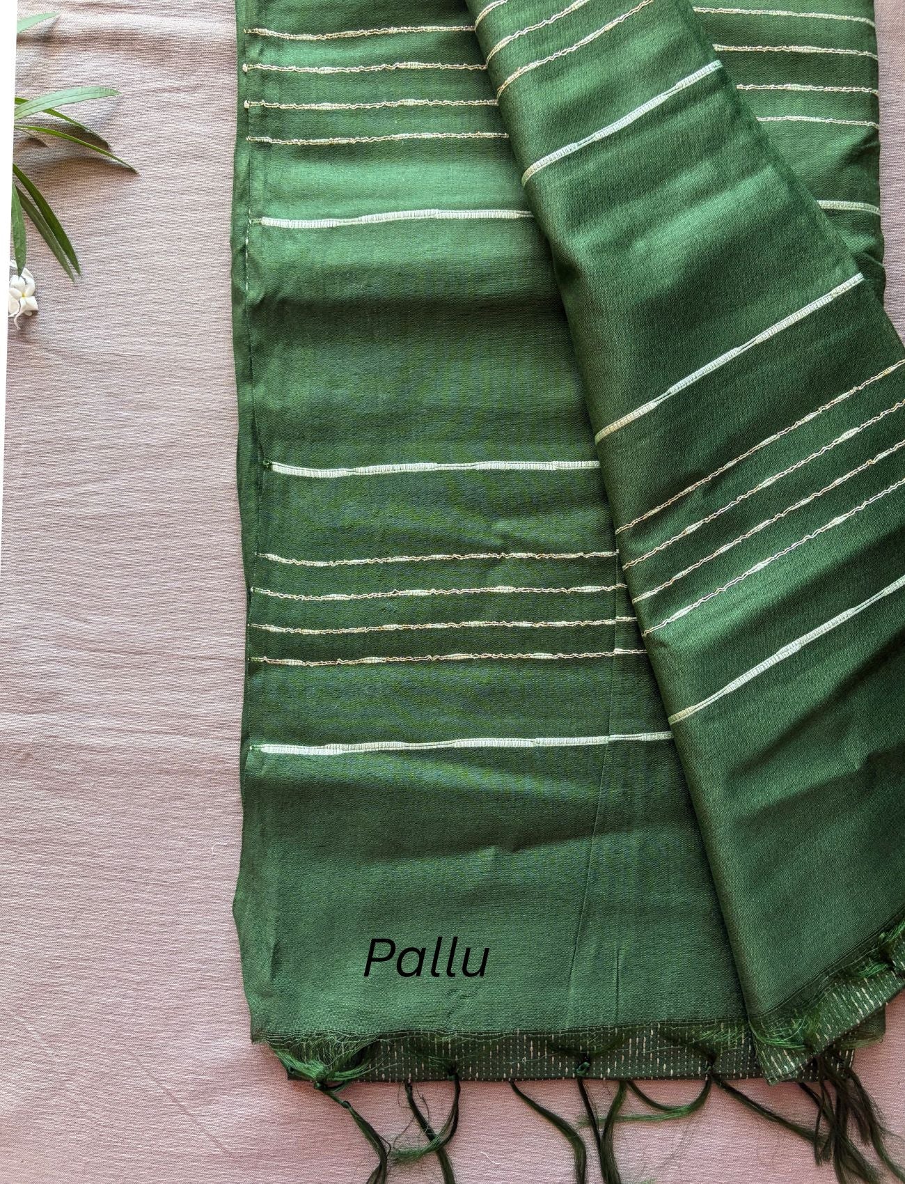 Green Saree with Threadwork