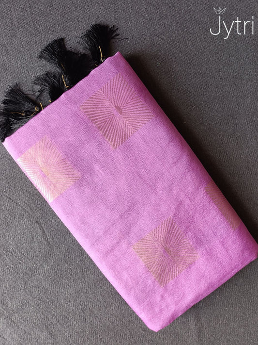 Lavender Georgette Saree with Zari Work