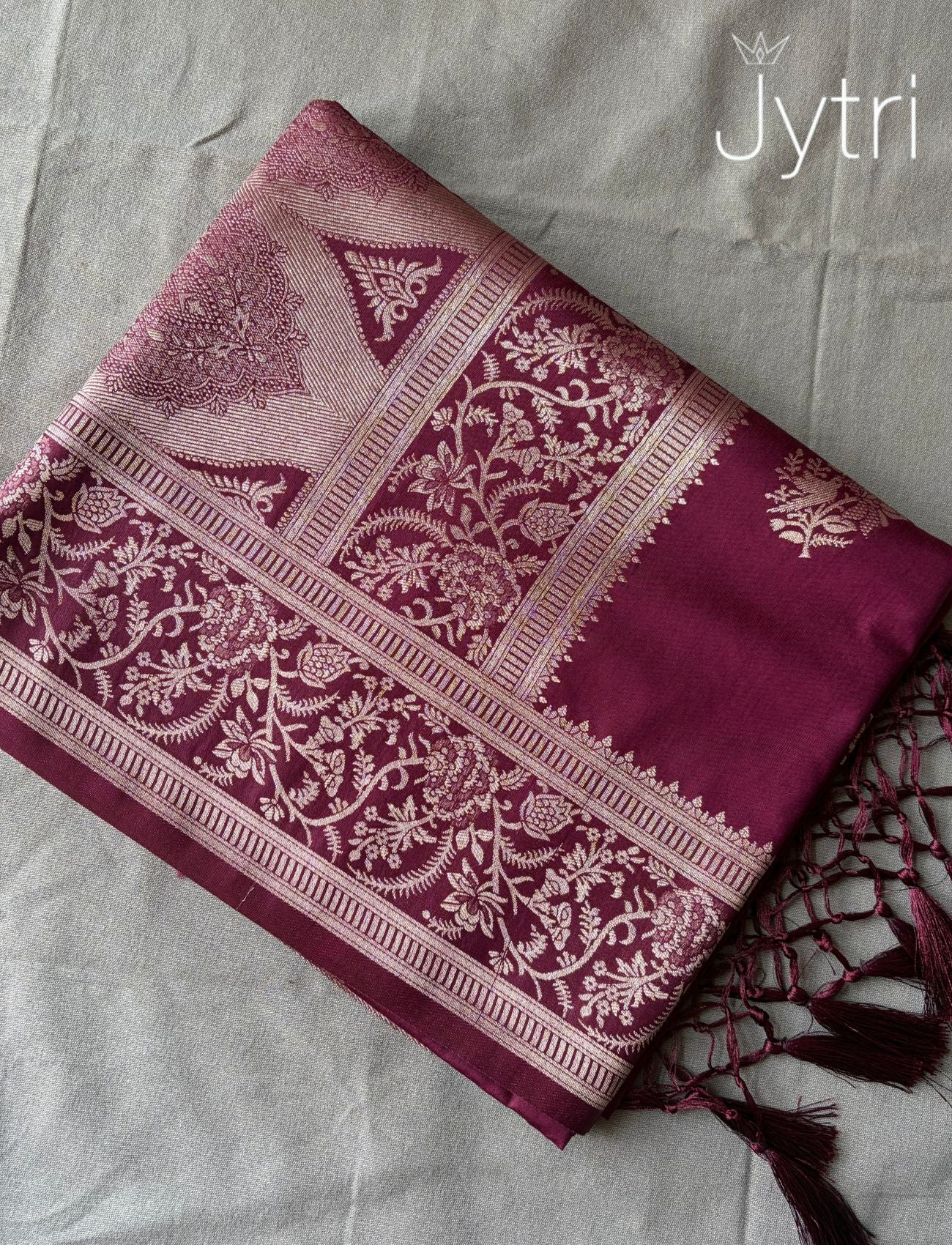 Maroon Saree with Zari Work