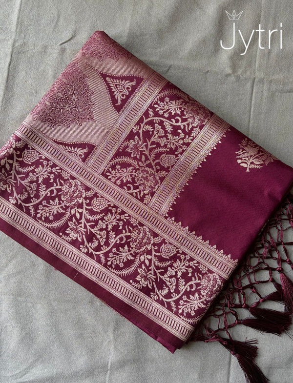 Maroon Saree with Zari Work