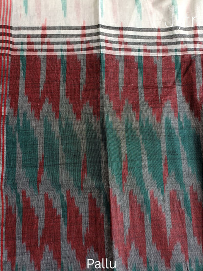 Off White Ikkat Saree