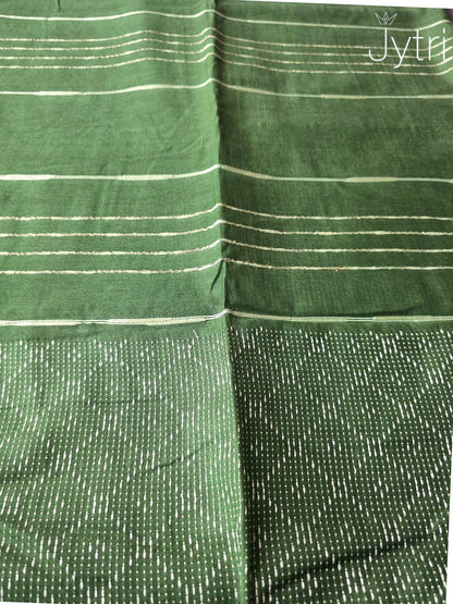 Olive Green Bhagalpuri Saree