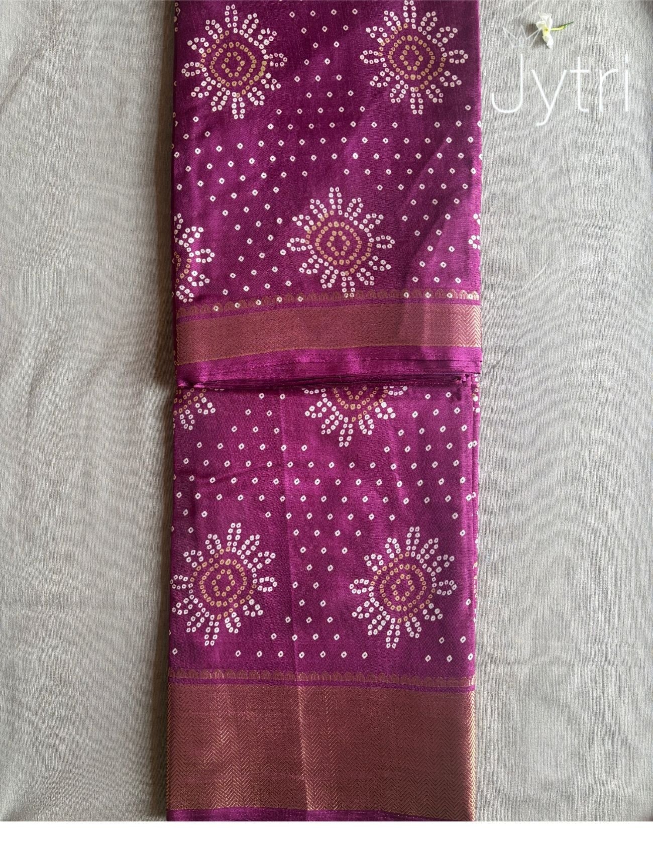 Pansy Purple Saree with Zari Border