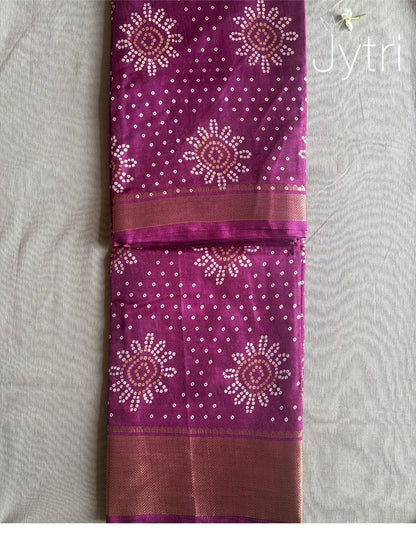 Pansy Purple Saree with Zari Border