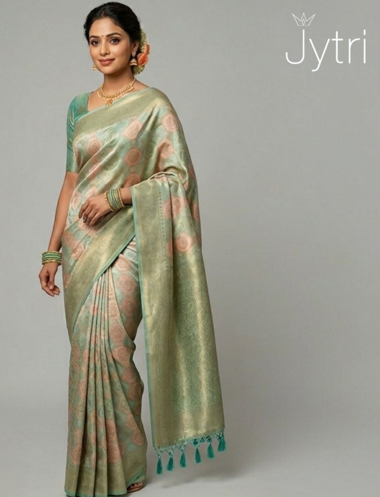 Pastel Green Saree Festive Wear