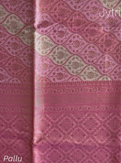 Pastel Pink Saree with Zari Work