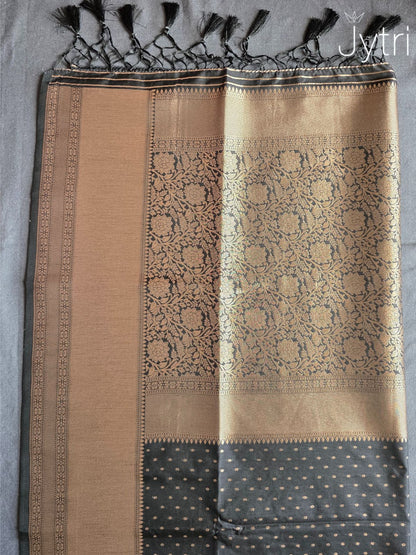 Raw Silk Saree Black