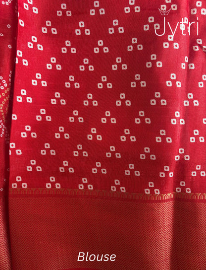 Red Saree with Zari Border