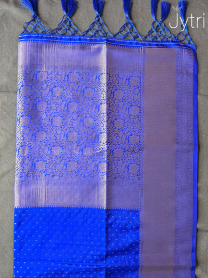 Royal Blue Raw Silk Festive Saree