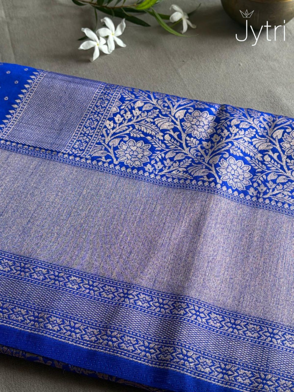 Royal Blue Saree with Zari Work
