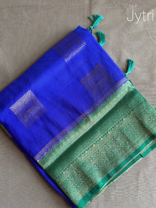 Vivid Blue Georgette Saree with Zari Work