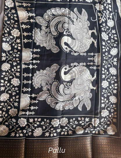 White Saree with Black Border
